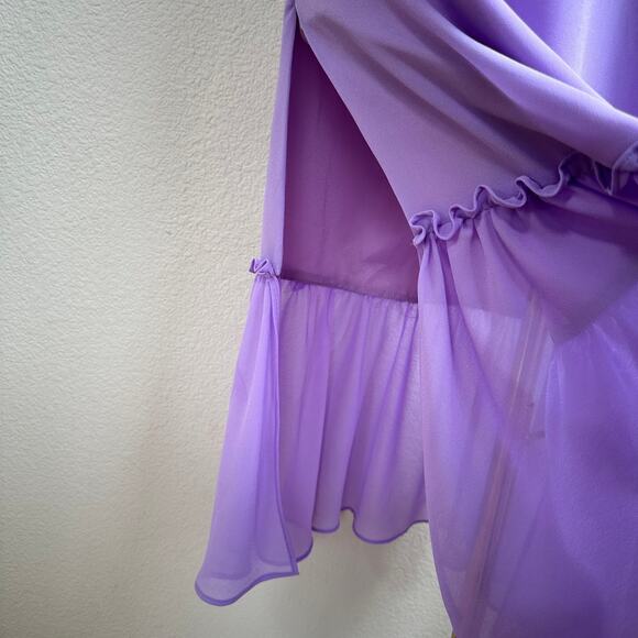 Lovers and Friends Arden Midi Chiffon with Side Seam Slits Dress Purple Lilac  S - Picture 6 of 15